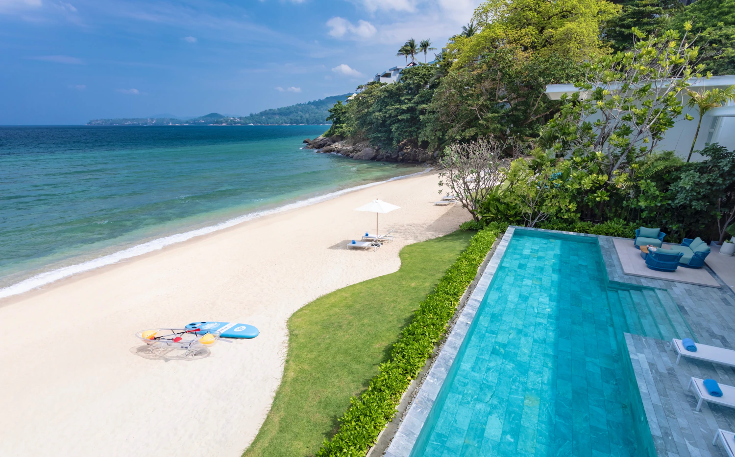 Pool Area & Private Beach