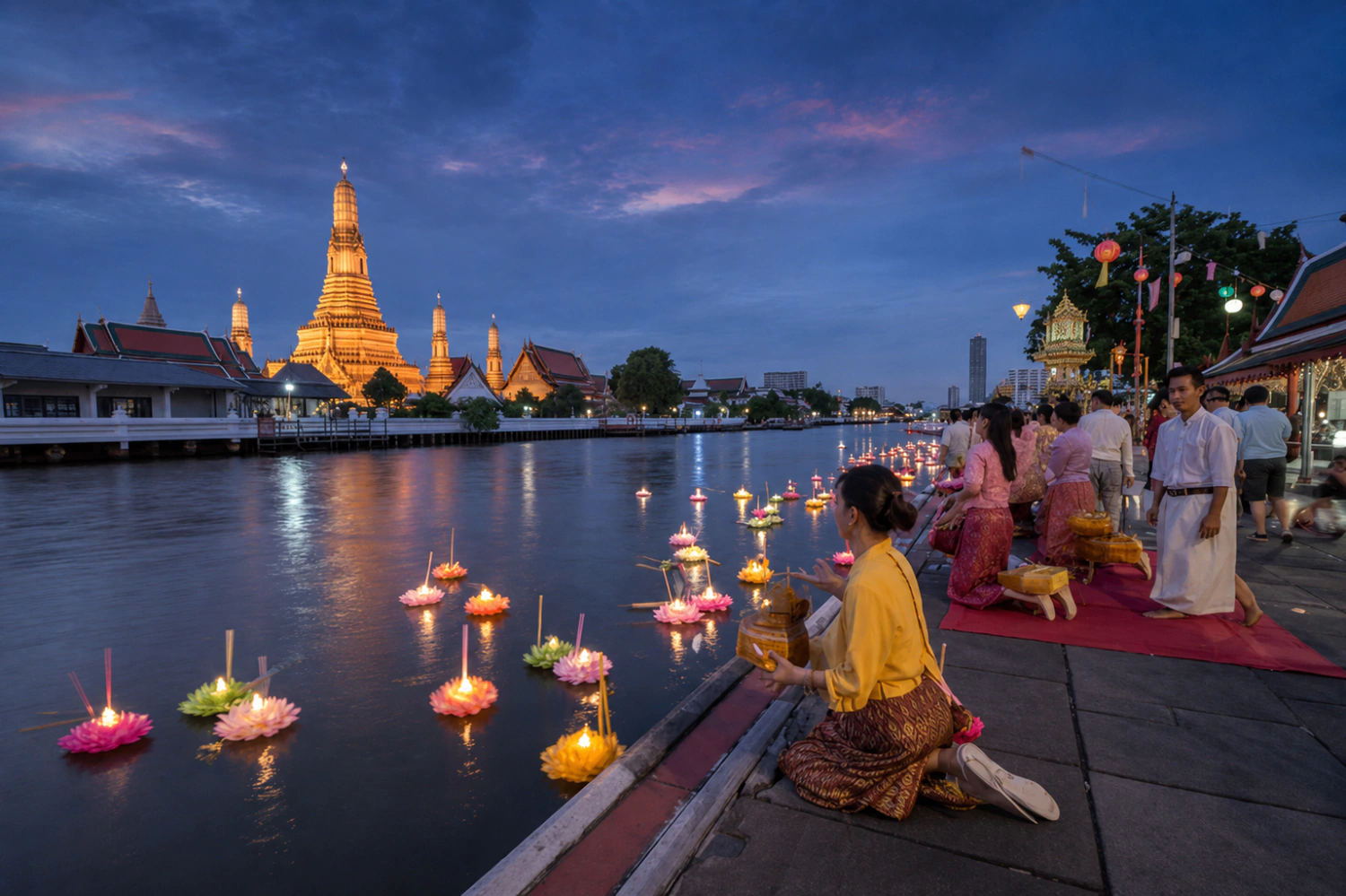 Wo lässt sich Loy Krathong am besten erleben? - Bangkok – Loy Krathong am Chao Phraya